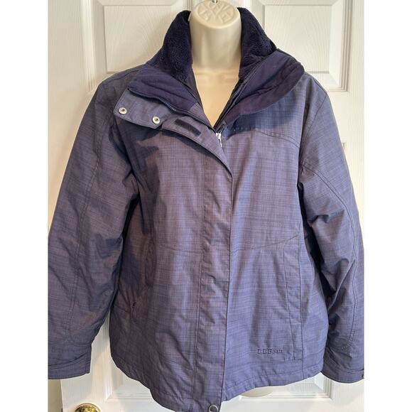LL Bean Primaloft 3 in 1 System Jacket Hood Blue Ski Rain snowboard coat Size M - Picture 1 of 11